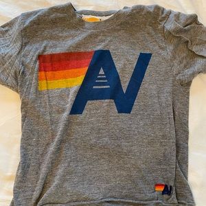 AVIATOR NATION GREY LOGO BOYFRIEND TEE